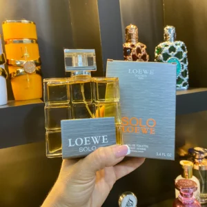 Solo Loewe para Hombres caja gris letras naranja